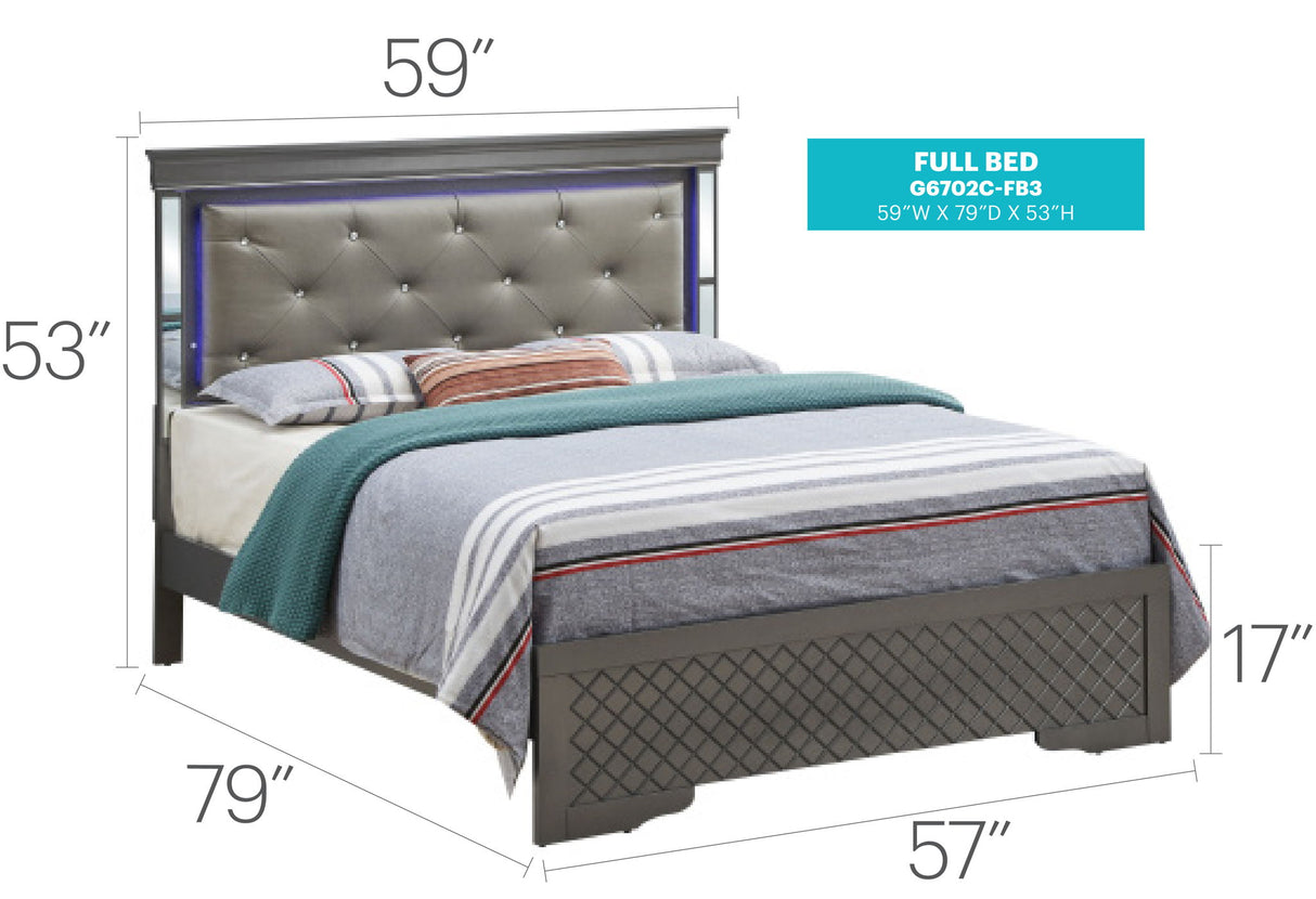 Verona - Full Bed - Metalic Black