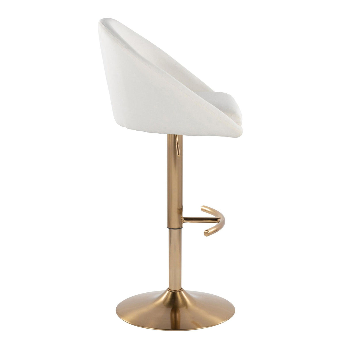 Matisse - Highback Adjustable Barstool With Rounded T Footrest (Set of 2) - Gold Metal