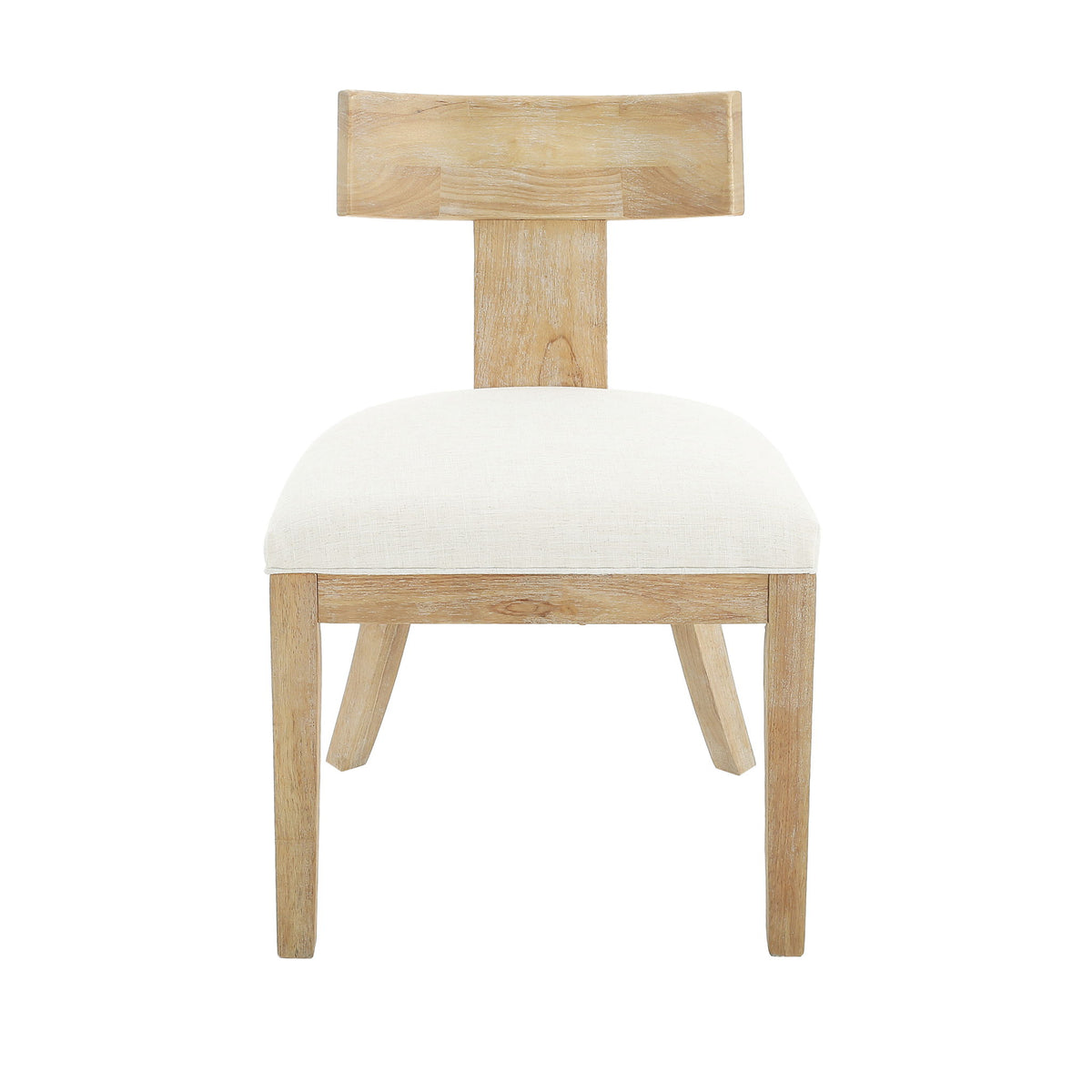 Contemporary Fabric Upholstered Side Dining Chairs Set With Curved Back