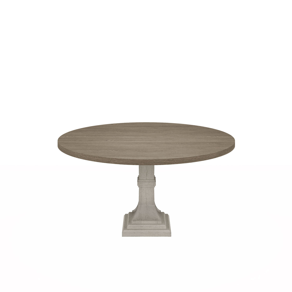 Tannen - Round Dining Table - White And Gray