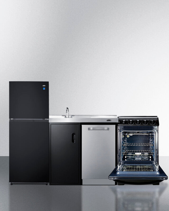 80" Wide All-In-One Kitchenette with Range and Dishwasher - (ACK80HT)