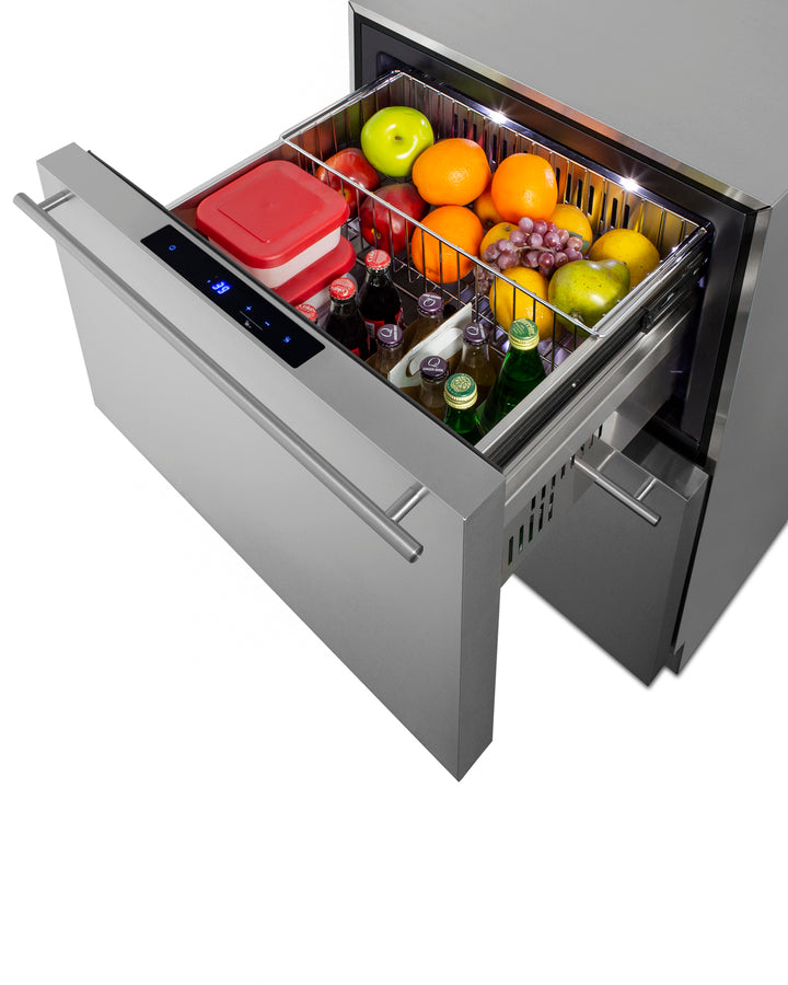 24" Wide 2-drawer All-refrigerator, ADA Compliant - (ADRD241CSS) - SUMMIT