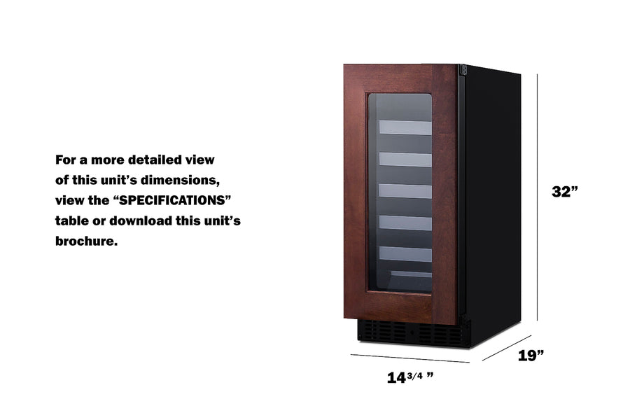 15" Wide Built-In Wine Cellar, ADA Compliant (Panel Not Included) - (ASDW1522PNR)
