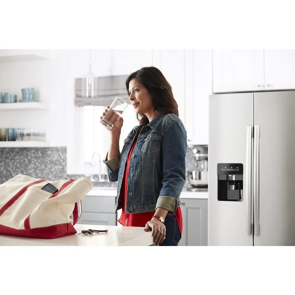 36-inch Side-by-Side Refrigerator with Dual Pad External Ice and Water Dispenser - (ASI2575GRS)