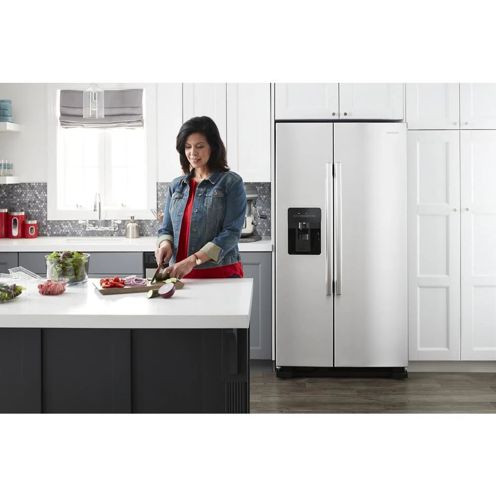 36-inch Side-by-Side Refrigerator with Dual Pad External Ice and Water Dispenser - (ASI2575GRS)