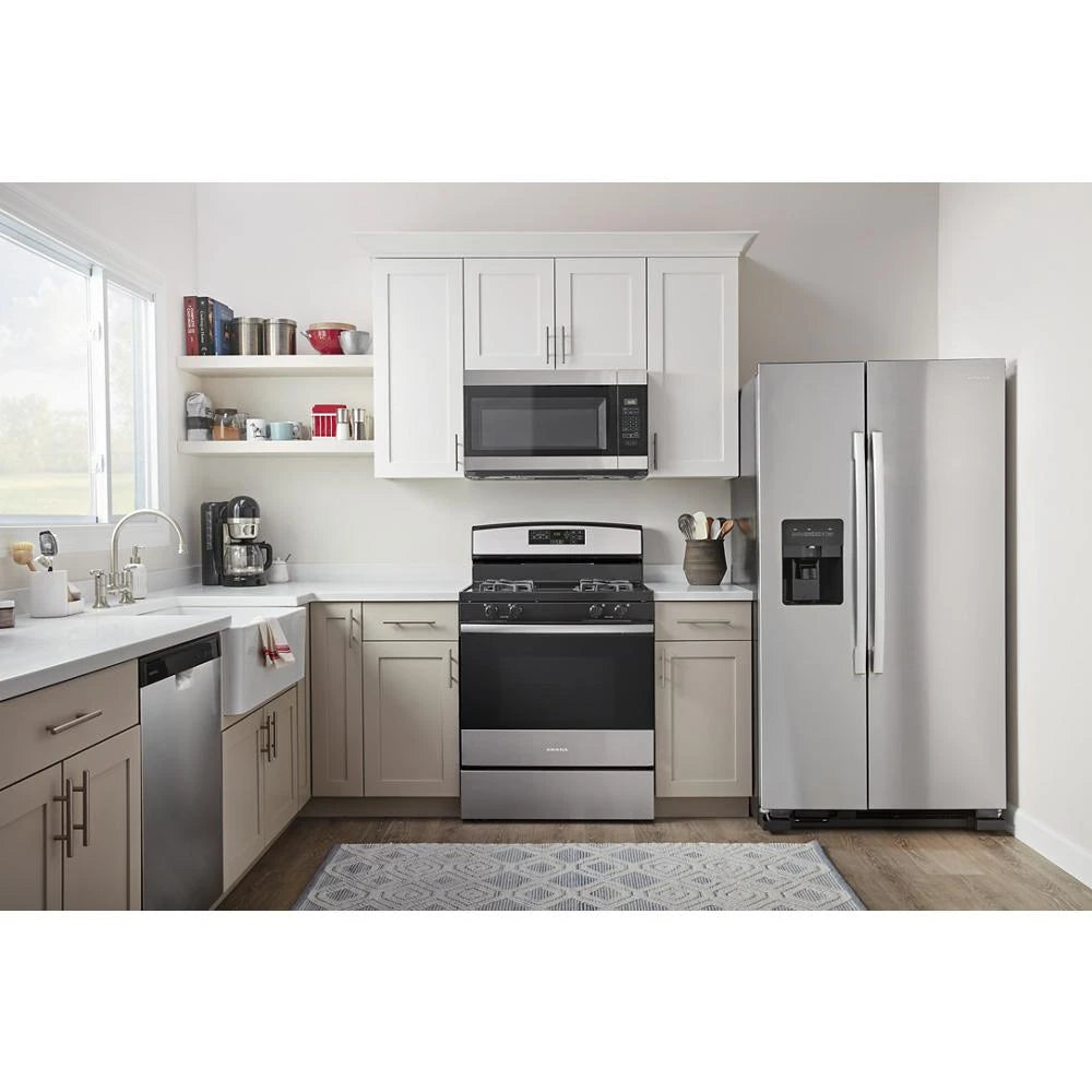 36-inch Side-by-Side Refrigerator with Dual Pad External Ice and Water Dispenser - (ASI2575GRS)