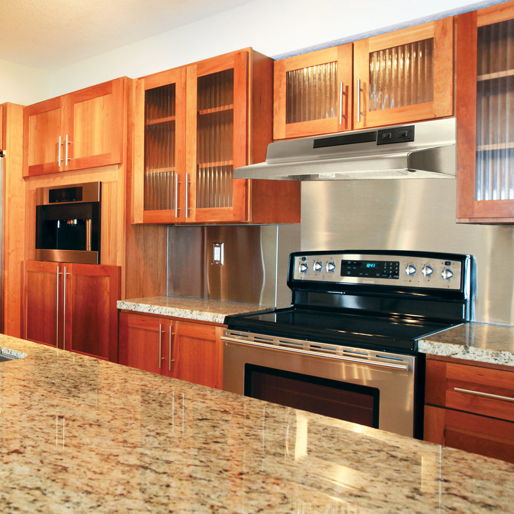 Air King AV Series under-cabinet range hood in a kitchen setting