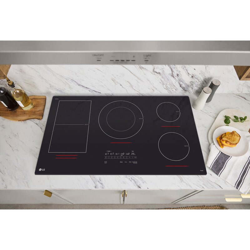 LG CBIH3617BE 36 in. 5-Burner Smart Induction Cooktop with UltraHeat 5.0kW Element, Simmer Burner & Power Burner - Black