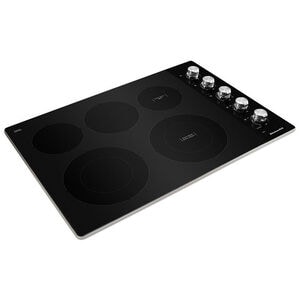 KitchenAid KCES550HSS 30 in. Electric Cooktop, 5 Element Glass Surface - alternate angle 1 | Varouj Appliances