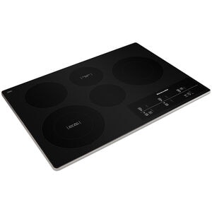 KitchenAid KCES550HSS 30 in. Electric Cooktop, 5 Element Glass Surface - alternate angle 1 | Varouj Appliances