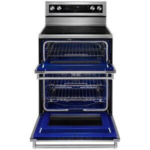 KitchenAid KFED500ESS 30 in. Freestanding Double Oven Electric Range - alternate angle 1 | Varouj Appliances