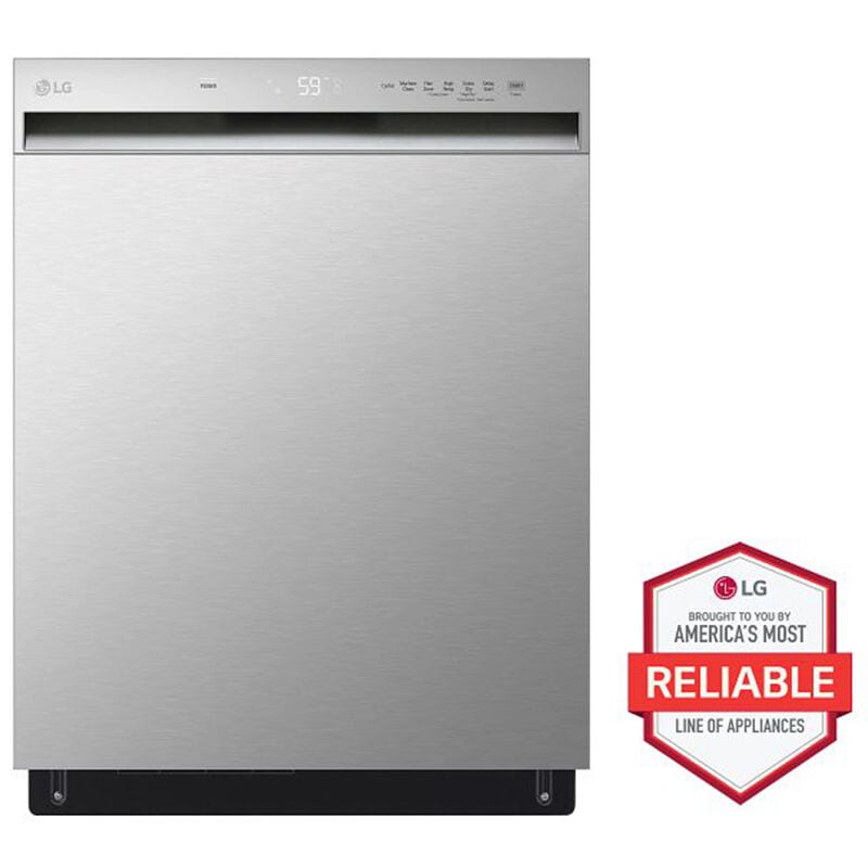 LG LDFN3432T 24 in. Front Control Dishwasher with 50 dBa Sound Level, Dynamic Dry & Pocket - Stainless Steel