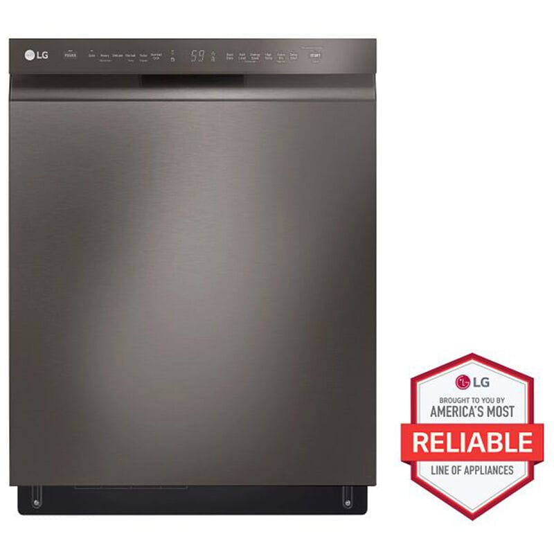 LG LDFN4542D 24 in. Front Control Dishwasher with 48 dBa Sound Level, 3-rd-Rack, Dynamic Dry & Pocket - Black Stainless