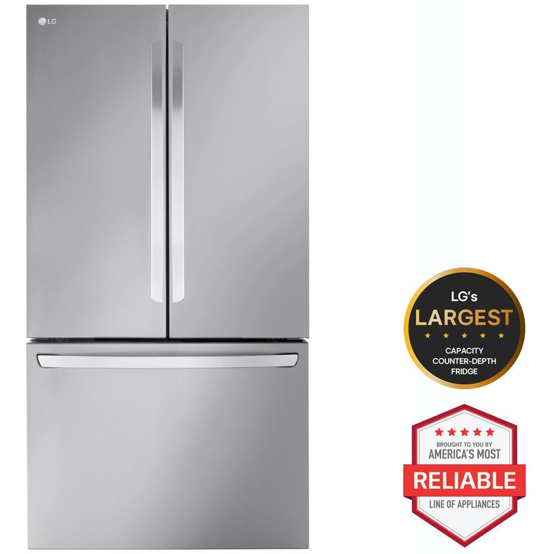LG LRFLC2706S 36 in. 26.5 cu. ft. Smart Counter Depth French Door Refrigerator with Internal Water Dispenser - Stainless Steel