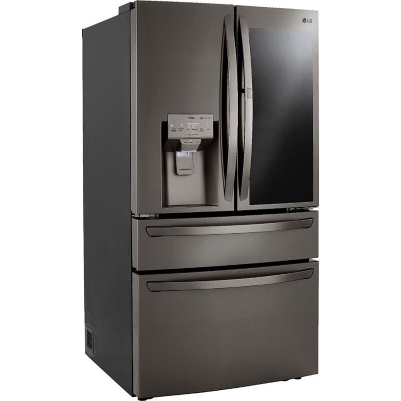 LG LRMVC2306D InstaView 36 in. 22.5 cu. ft. Smart Counter Depth 4-Door French Door Refrigerator with Ice & Water Dispenser - PrintProof Black Stainless Steel