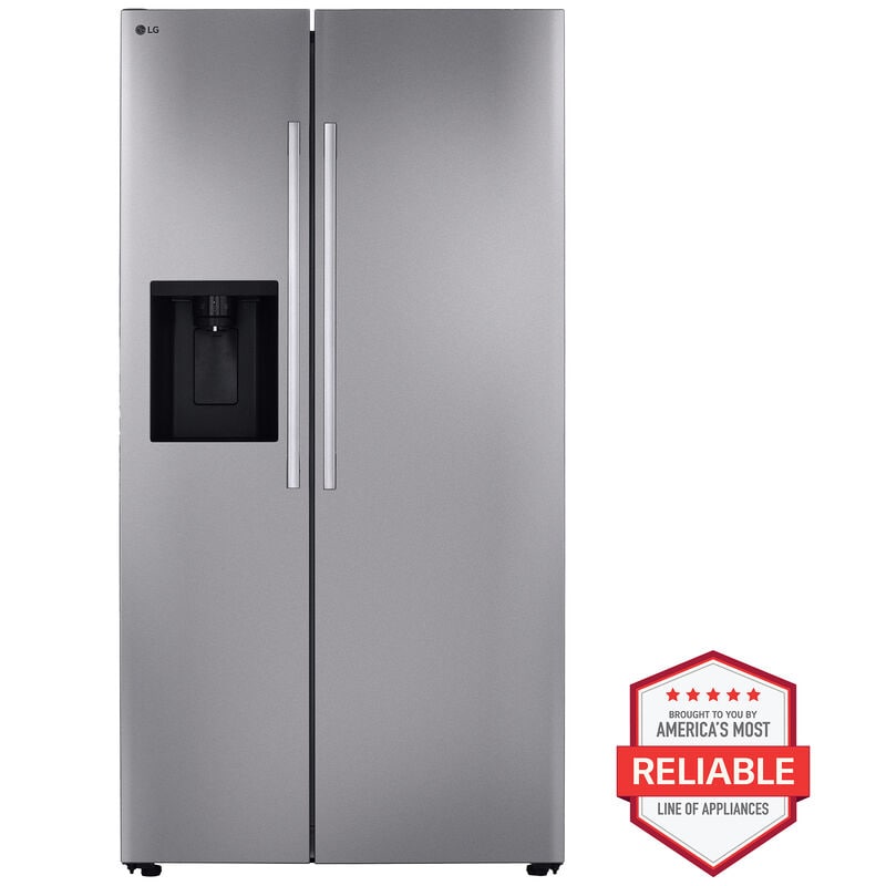 LG LS27T3230S 36 in. 26.6 cu. ft. Smart Side by Side Refrigerator with Ice & Water Dispenser - PrintProof Stainless Steel