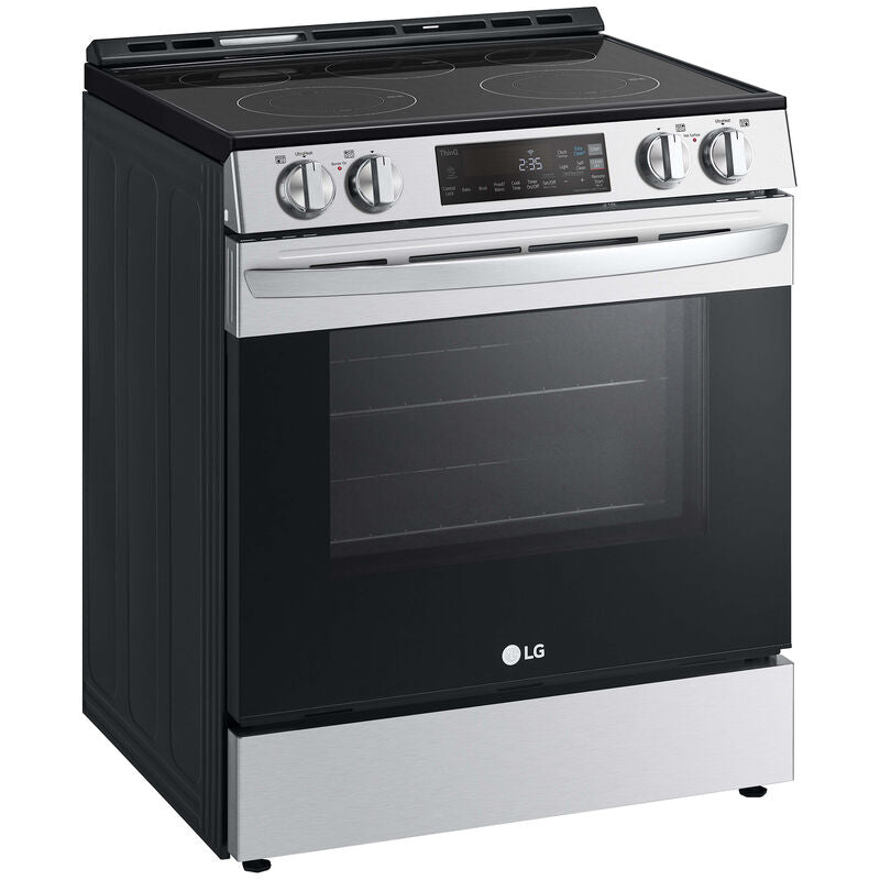LG LSEL6331F 30 in. 6.3 cu. ft. Smart Slide-In Electric Range with Radiant Burners - PrintProof Stainless Steel