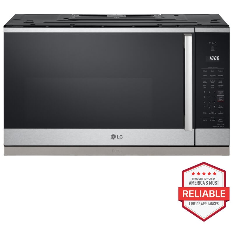 LG MVEL2125X 30 in. 2.1 cu. ft. 1050W Smart Over-the-Range Microwave with 400 CFM & Sensor Cooking - PrintProof Stainless Steel
