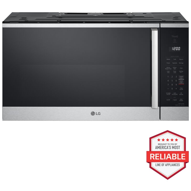 LG MVEM1825X 30 in. 1.8 cu. ft. 1000W Smart Over-the-Range Microwave with 300 CFM & Sensor Cooking - PrintProof Stainless Steel