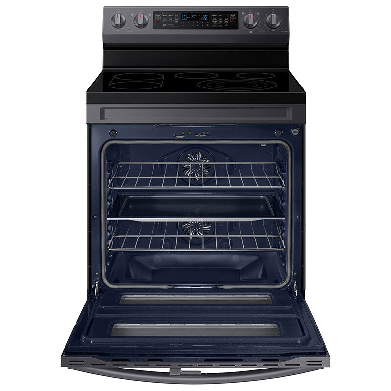 Samsung 30 in. 6.3 cu. ft. Smart Air Fry Standard Convection Double Oven Electric Range with Radiant Burners & Griddle - Black Stainless