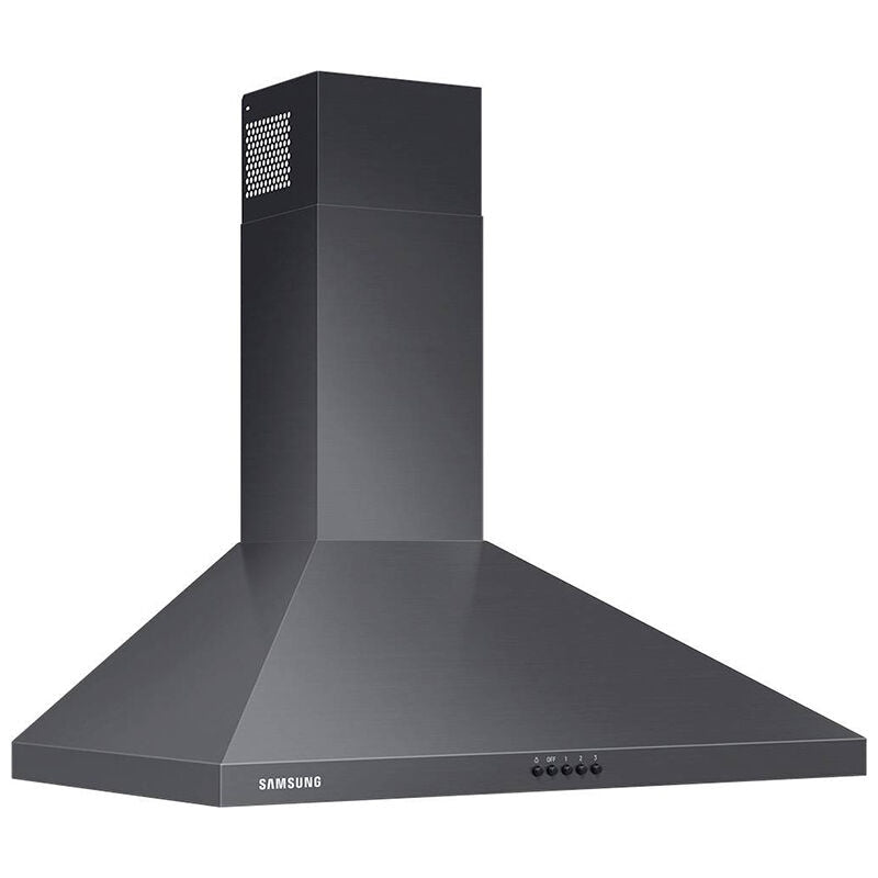 Samsung NK30R5000WG 30 in. Convertible Chimney Style Range Hood with 390 CFM, 3 Fan Speeds & 2 LED Lights - Fingerprint resistant Black Stainless