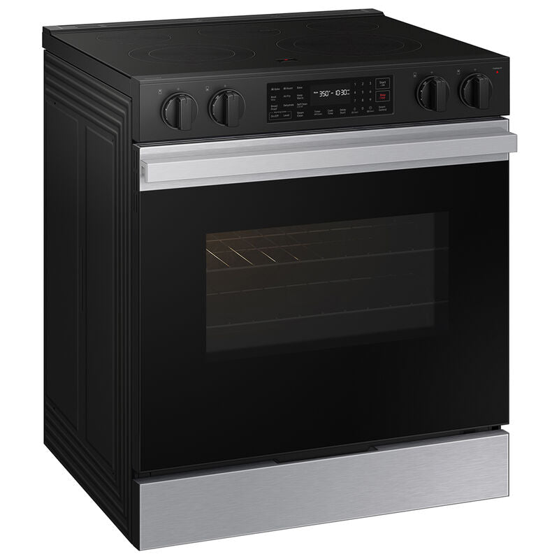 Samsung NSE6DG8300SR Bespoke 30 in. 6.3 cu. ft. Smart Air Fry Standard Convection Slide-In Electric Range with Radiant Burners - Stainless Steel