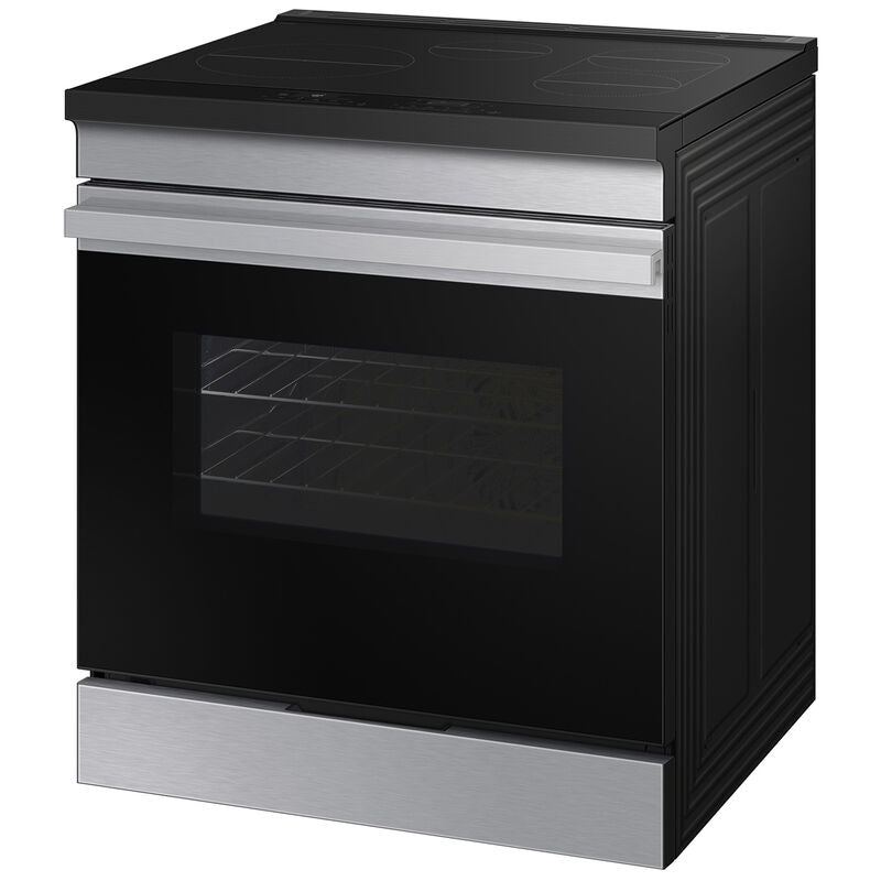 Samsung NSI6DG9300SR Bespoke 30 in. 6.3 cu. ft. Smart Air Fry Standard Convection Slide-In Electric Range with 4 Induction Burners - Stainless Steel