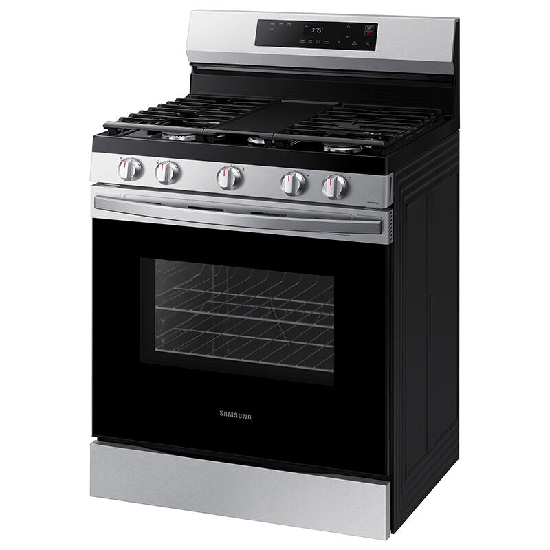 Samsung 30 in. 6 cu. ft. Smart Gas Range with 4 Sealed Burners & Griddle - Stainless Steel