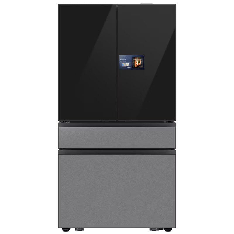 Samsung RF90F29BECR Bespoke 36 in. 28.6 cu. ft. Smart 4-Door French Door Refrigerator with AI Home, Beverage Center & Internal Water Autofill Pitcher - Charcoal Glass & Stainless Steel
