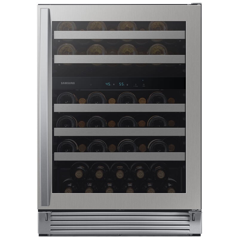 Samsung RW51TS338SR 24 in. Undercounter Wine Cooler with Wire Racks, Dual Temperature Zones & 51 Bottle Capacity - Stainless Steel