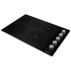 KitchenAid KCES550HSS 30 in. Electric Cooktop, 5 Element Glass Surface - alternate angle 2 | Varouj Appliances