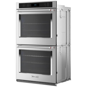 KitchenAid KOED527PSS 27 in. 8.7 cu. ft. Double Electric Wall Oven - alternate angle 2 | Varouj Appliances