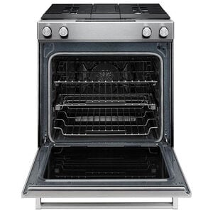 KitchenAid 30 in. 6.4 cu. ft. True European Convection Slide-In Dual Fuel Range with 4 Sealed Burners - Stainless Steel