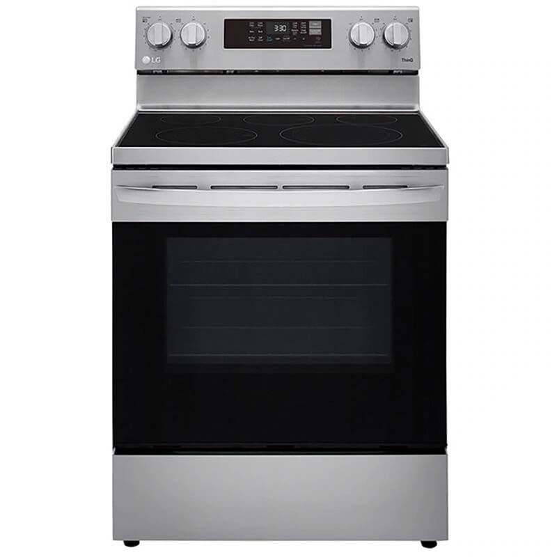LG LREL6323S 30 in. 6.3 cu. ft. Smart Air Fry Standard Convection Electric Range with Radiant Burners - Stainless Steel