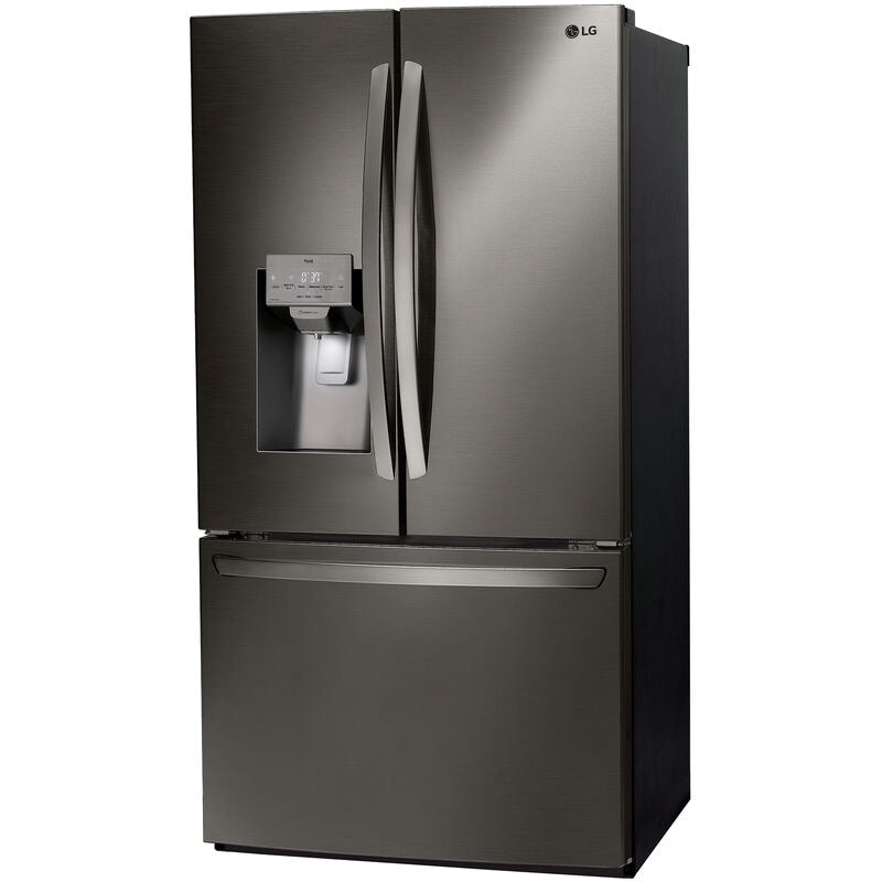 LG LRFS28XBD 36 in. 27.7 cu. ft. Smart French Door Refrigerator with Ice & Water Dispenser - PrintProof Black Stainless Steel