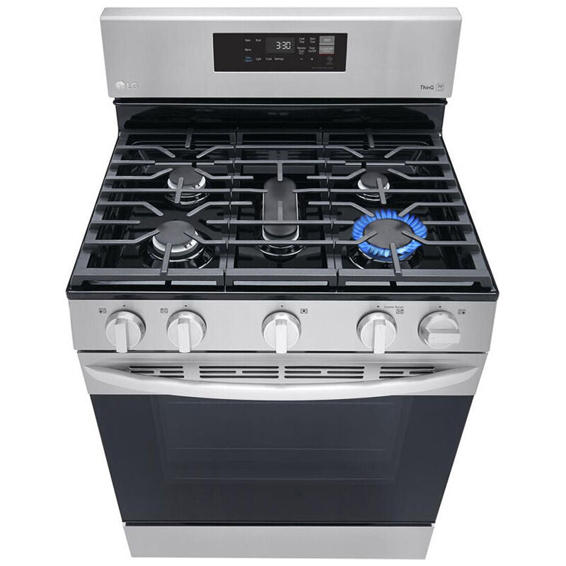 LG LRGL5821S 30 in. 5.8 cu. ft. Smart Gas Range with 5 Sealed Burners - Stainless Steel