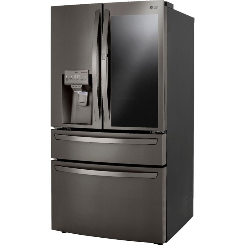 LG LRMVC2306D InstaView 36 in. 22.5 cu. ft. Smart Counter Depth 4-Door French Door Refrigerator with Ice & Water Dispenser - PrintProof Black Stainless Steel