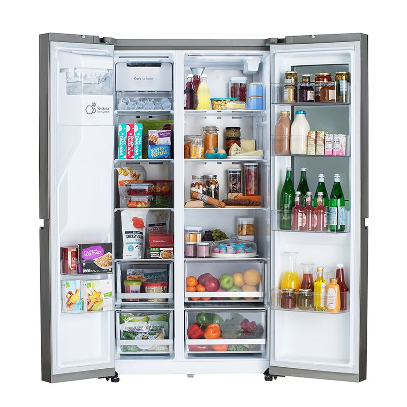 LG LRSOS2706S InstaView36 in. 27.1 cu. ft. Smart Side by Side Refrigerator with Ice & Water Dispenser - PrintProof Stainless Steel