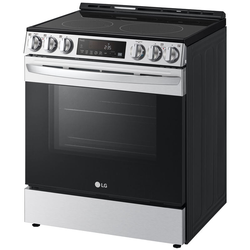 LG LSEL6333F 30 in. 6.3 cu. ft. Smart Air Fry True European Convection Slide-In Electric Range with Radiant Burners - PrintProof Stainless Steel