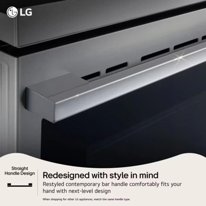 LG LSEL6335ZE 30 in. 6.3 cu.ft. Smart Air-Fry True European Convection Slide-In Electric Range with Radiant Burners - Black Stainless Steel