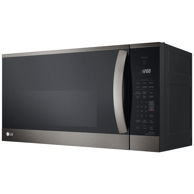 LG MVEM1825D 30 in. 1.8 cu. ft. 1000W Smart Over-the-Range Microwave with 300 CFM & Sensor Cooking - PrintProof Black Stainless Steel
