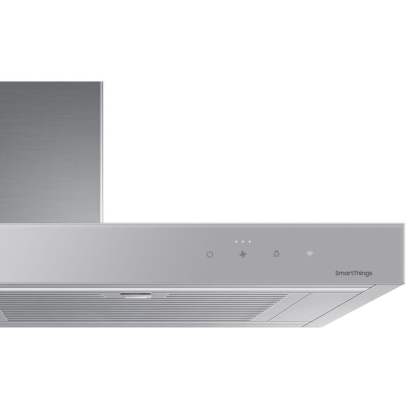 Samsung NK36CB600WCG 36 in. Smart Convertible Chimney Style Range Hood with 630 CFM, 4 Fan Speed & 1 LED Light - Clean Gray