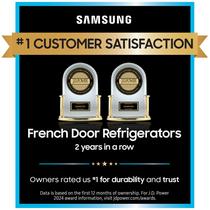 Samsung RM80F22WEW Bespoke 36 in. 22.8 cu. ft. Smart Counter Depth 4-Door French Door Refrigerator with Internal Water Autofill Pitcher - White Glass