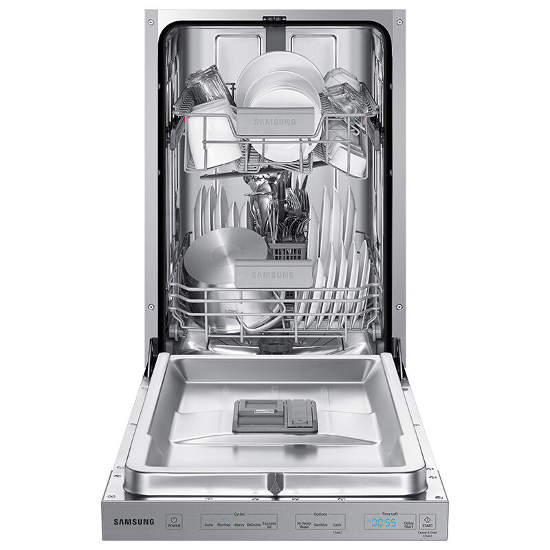 Samsung 18 in. Top Control Dishwasher with 46 dBa Sound Level, AutoRelease & Pocket - Fingerprint Resistant Stainless