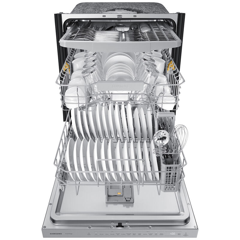 Samsung DW80CG5450SR 24 in. Top Control Smart Dishwasher with 46 dBa Sound Level, 3rd-Rack, AutoRelease & Pocket - Stainless Steel