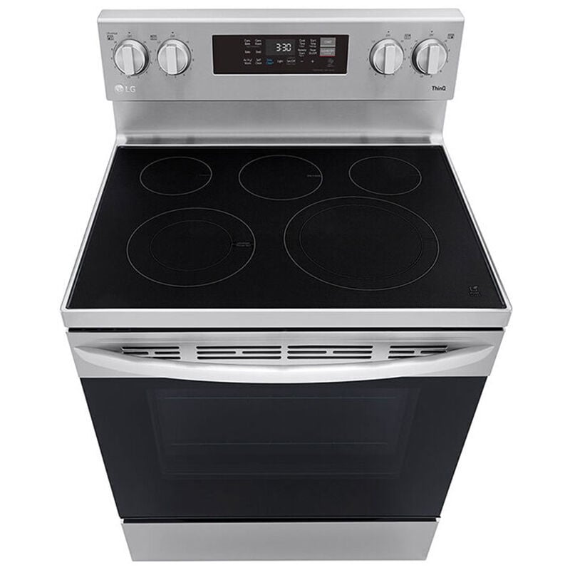 LG LREL6323S 30 in. 6.3 cu. ft. Smart Air Fry Standard Convection Electric Range with Radiant Burners - Stainless Steel
