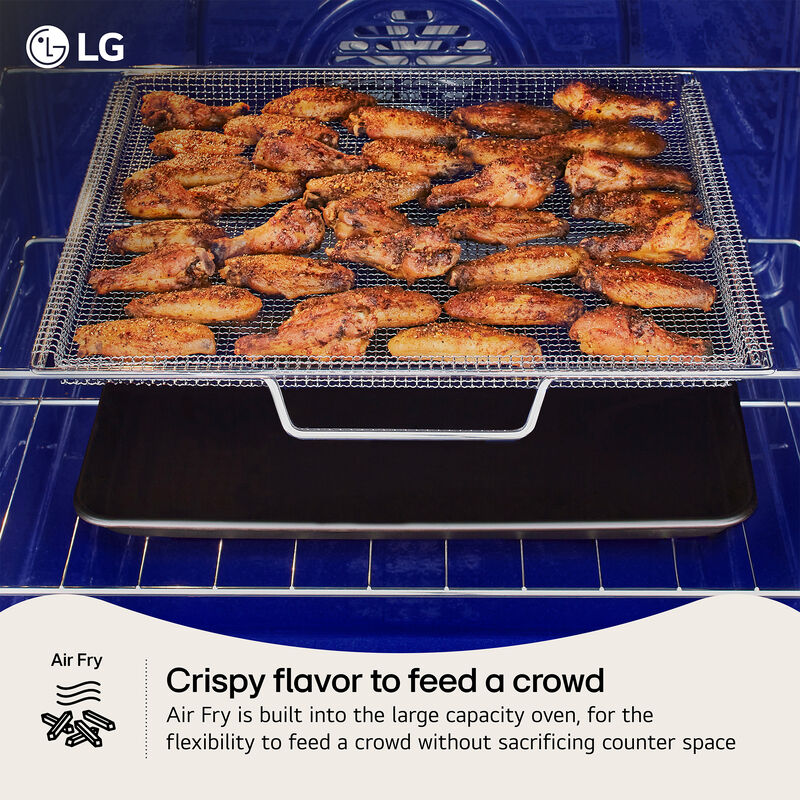 LG LSEL6337XE 30 in. 6.3 cu. ft. Smart Air-Fry True European Convection Slide-In Electric Range with Radiant Burners - PrintProof Stainless Steel