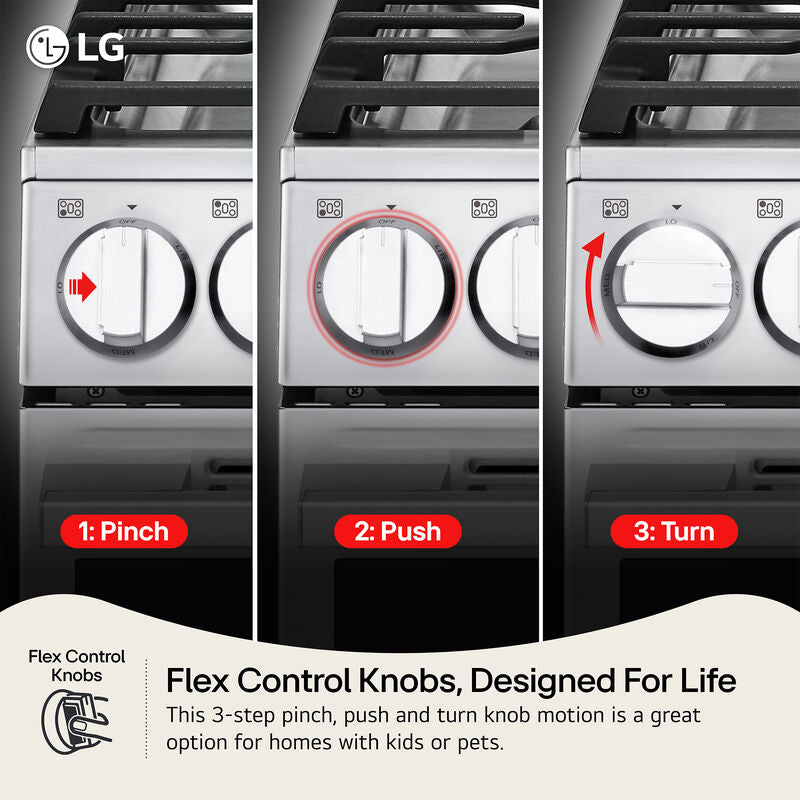 LG LSGL5833Z 30 in. 5.8 cu. ft. Smart Air-Fry Standard Convection Slide-In Gas Range with 5 Sealed Burners & Griddle - Black Stainless Steel