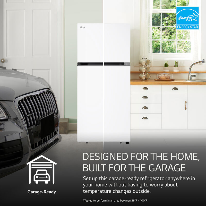 LG LT18S2100W 28 in. 17.5 cu. ft. Garage Ready Top Freezer Refrigerator - White