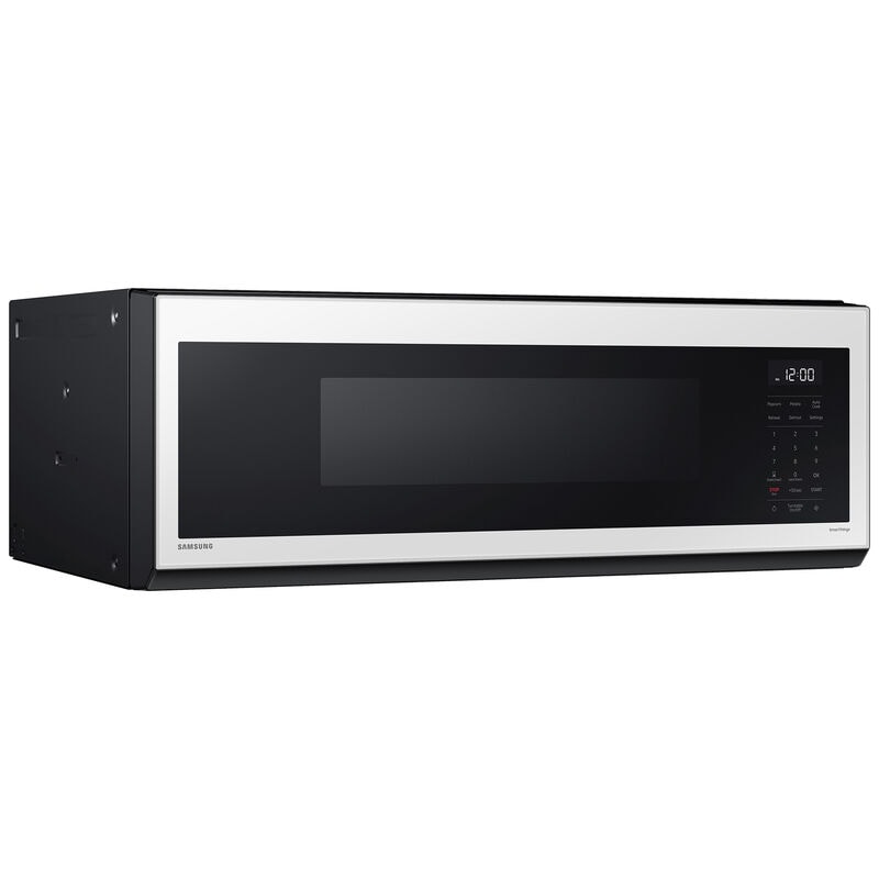 Samsung ME11CB751012 Bespoke 30 in. 1.1 cu. ft. 1100W Low Profile Smart Over-the-Range Microwave with 400 CFM - White Glass